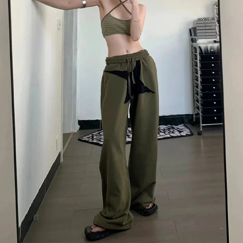 Damen Bequeme und lässige weite Jogginghose mit elastischem Bund und praktischen Taschen EB