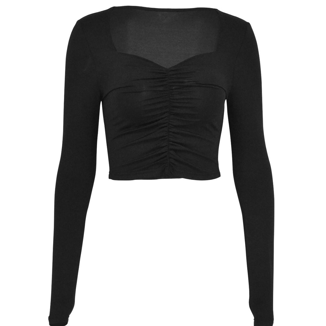 Damen Crop-Top mit raffinierten Raffungseffekten EB