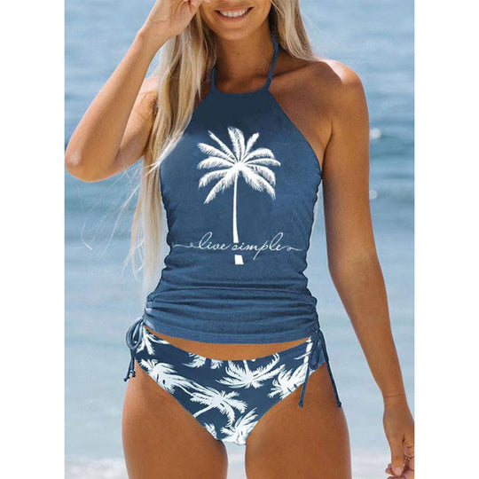 Damen trendiger Bikiniset mit Palmen-Motiv EB