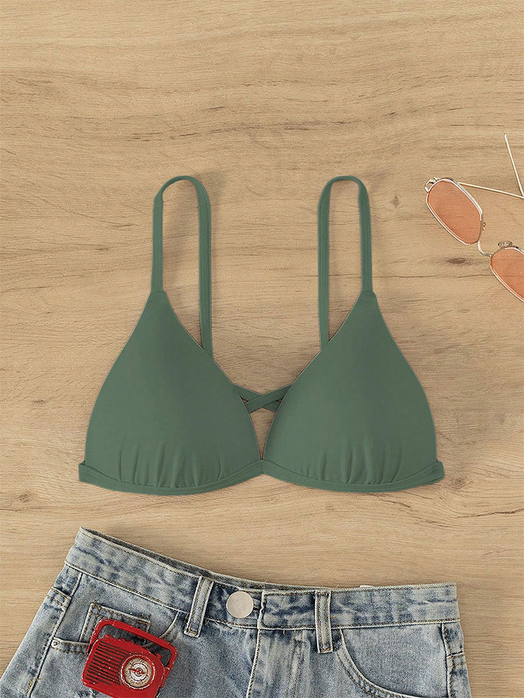 Damen Triangel-Bikinioberteil mit verstellbaren Riemen EB