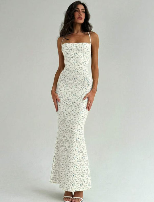 Damen Elegantes Sommerkleid mit zarten Blumenmuster und fließendem Schnitt EB