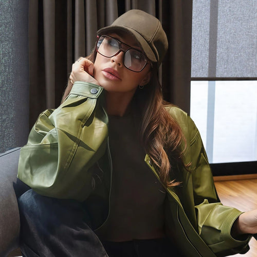 Damen Trendige Oversized-Jacke mit lässigem Schnitt und voluminösen Ärmeln EB