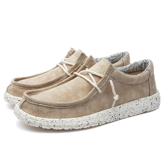 Herren nan lässiger Mokassin-Sneaker aus Jeansstoff mit elastischer Tau-Schnürung und gepolsterter Komfortsohle EB