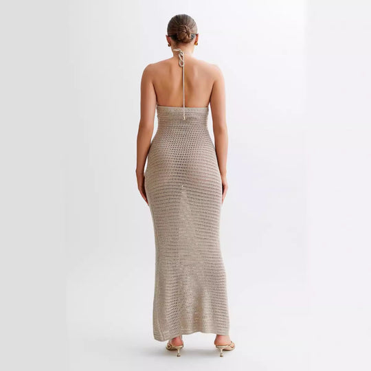 Damen Häkelkleid mit floralem Design EB