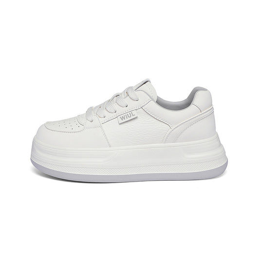 Damen Modische und komfortable Sneakers mit weicher Lederoberfläche EB