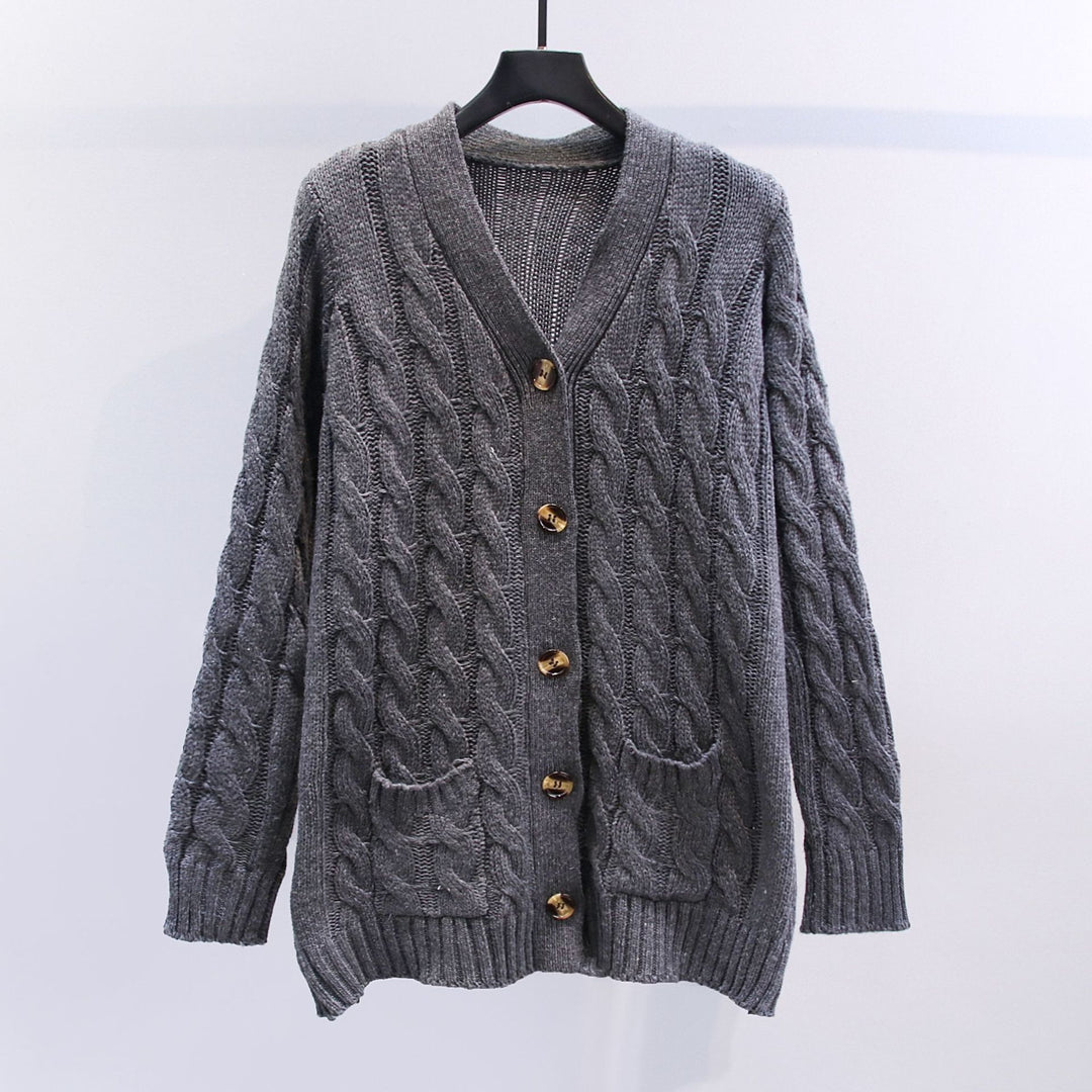 Damen Strickjacke mit strukturiertem Kabelmuster und praktischen Taschen EB