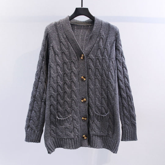 Damen Strickjacke mit strukturiertem Kabelmuster und praktischen Taschen EB