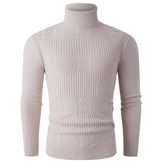 Herren eleganter Rollkragenpullover mit strukturiertem Design EB