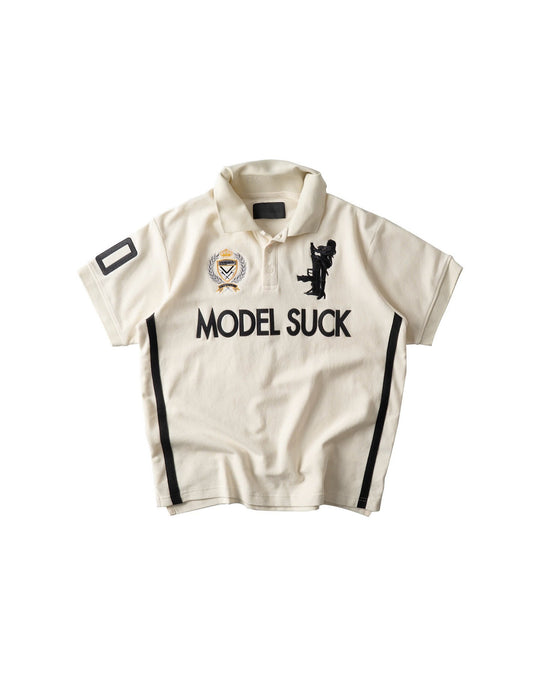 Damen Modisches Kurzarm-Polohemd mit auffälligem Schriftzug EB