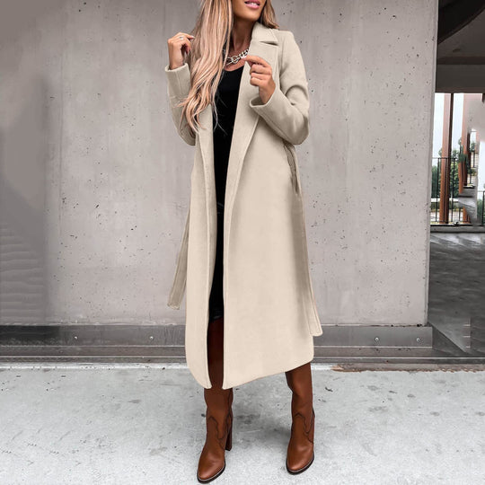 Damen eleganter und warmer Wollmantel EB