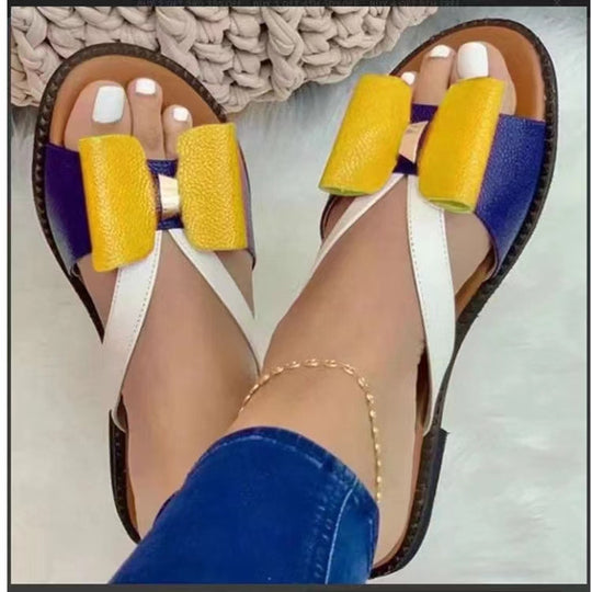 Damen elegante Flip-Flops mit modischen Schleifenapplikationen EB