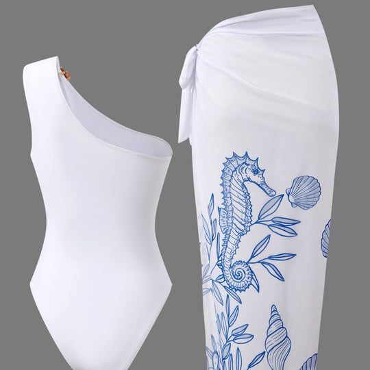 Damen Einteiler Badeanzug mit luxuriösem floralem Design EB