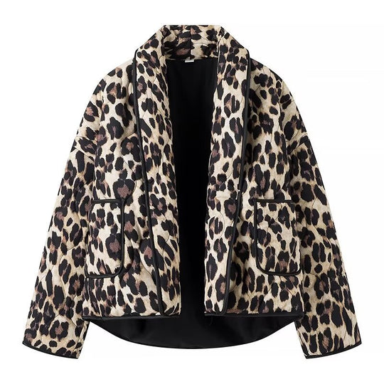 Damen Steppjacke im eleganten Leopardenmuster EB