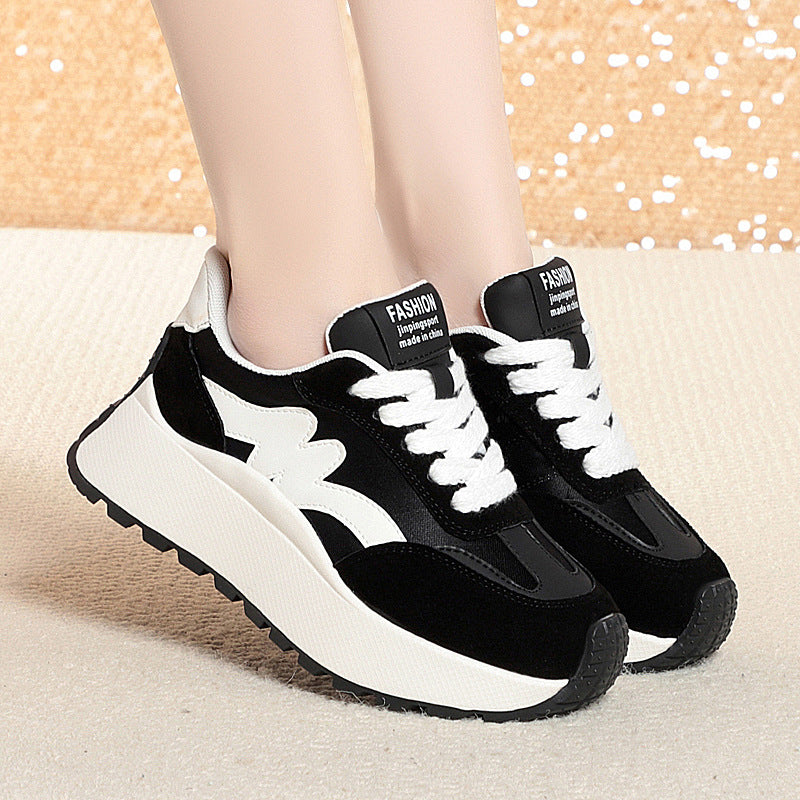 Damen Modische Sneaker mit dicker Sohle und sportlichem Design EB