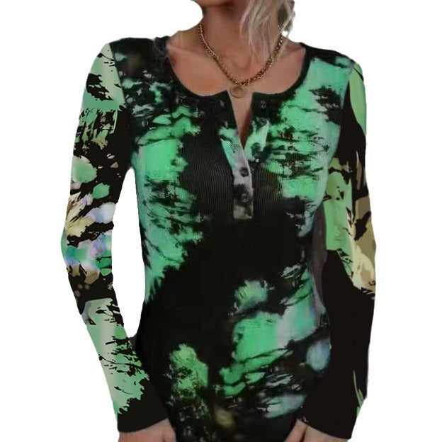 Damen Langarmshirt mit buntem Farbverlauf EB