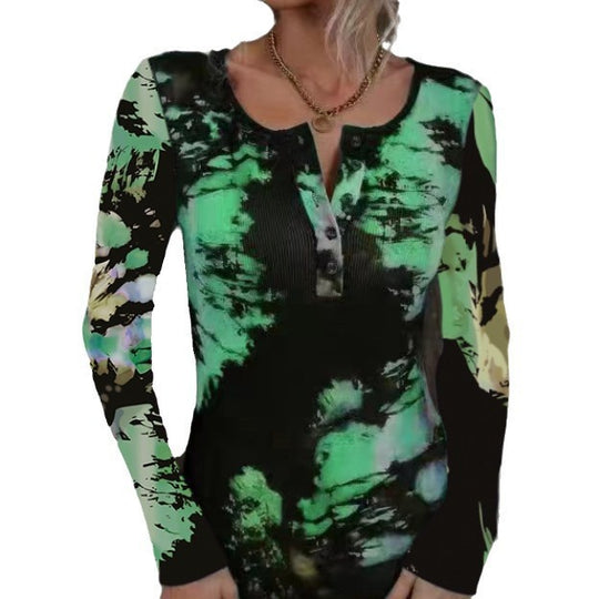 Damen Langarmshirt mit buntem Farbverlauf EB