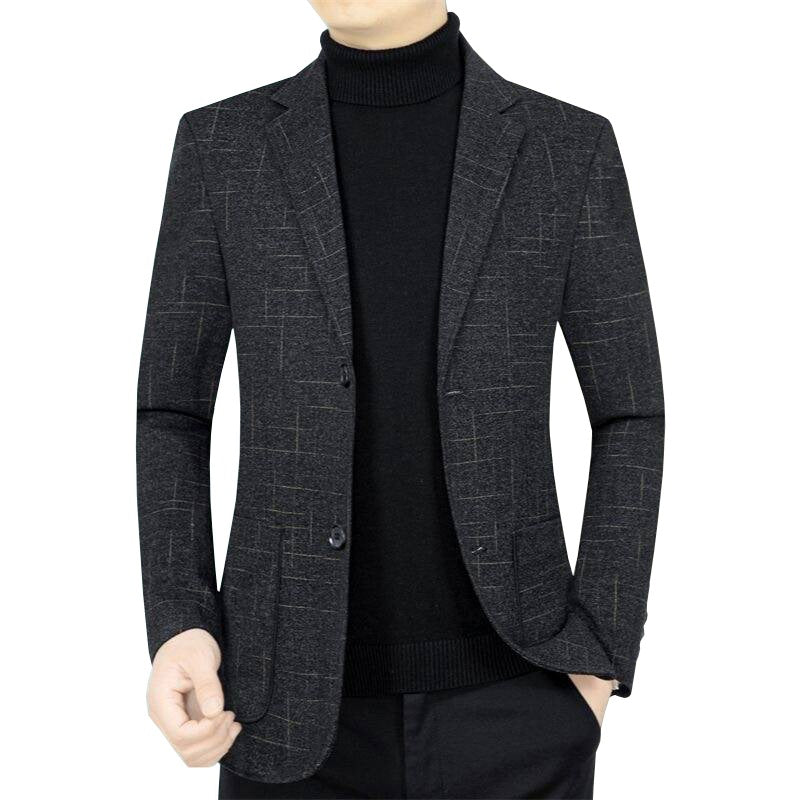 Herren Slim-Fit Sakko aus Wollmischung mit dezentem Karomuster EB