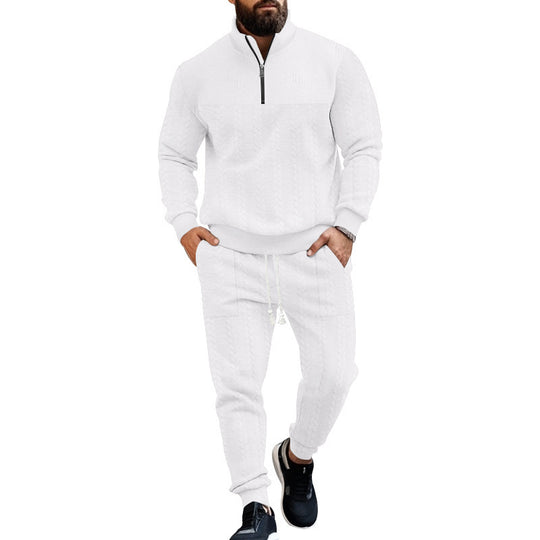 Herren Sportlicher Strickanzug mit Stehkragen und Reißverschluss EB