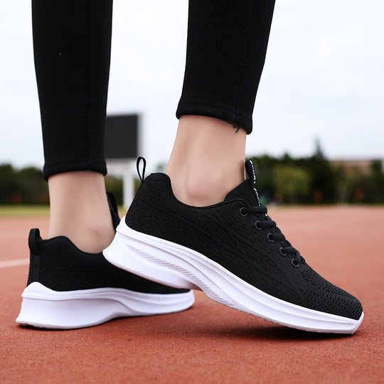 Damen Sportliche Knit-Sneaker mit atmungsaktiver Mesh-Oberfläche und rutschfester Sohle EB