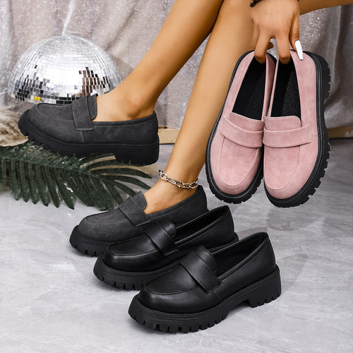 Damen modische Mokassins mit robuster Sohle EB