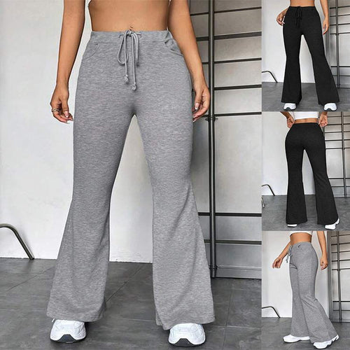 Damen Sportliche Sweathose mit weitem Bein und verstellbarem Bund EB