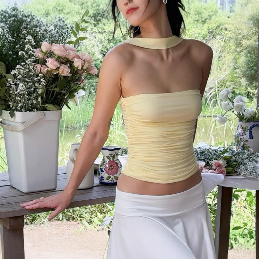 Damen Figurumspielendes Trägershirt mit elegantem Wickeldesign EB