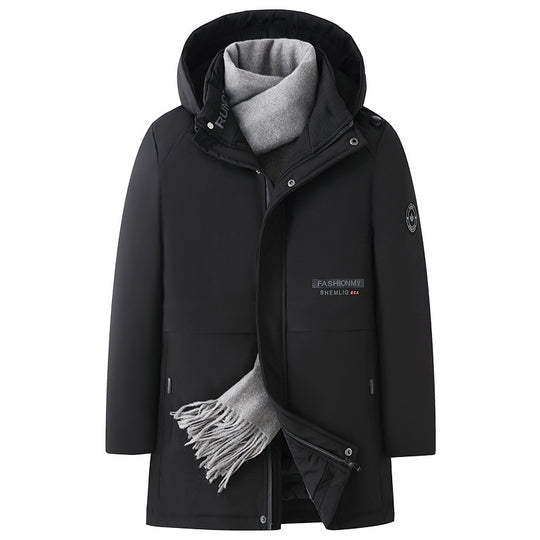 Herren mittellanger Thermoparka mit Kapuze, wind- und wasserabweisender Performance-Außenhülle EB