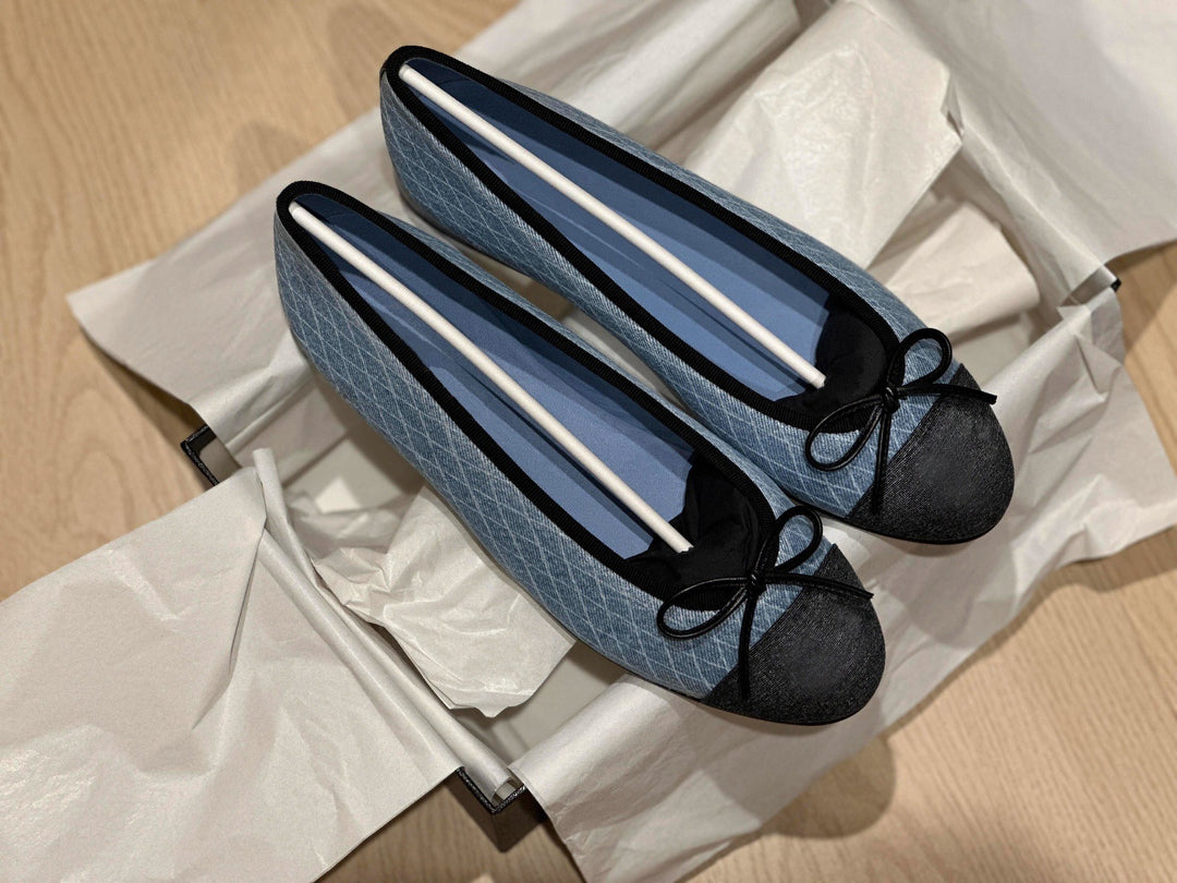 Damen Ballerinas mit mattem Obermaterial und dekorativem Schleifendetail EB