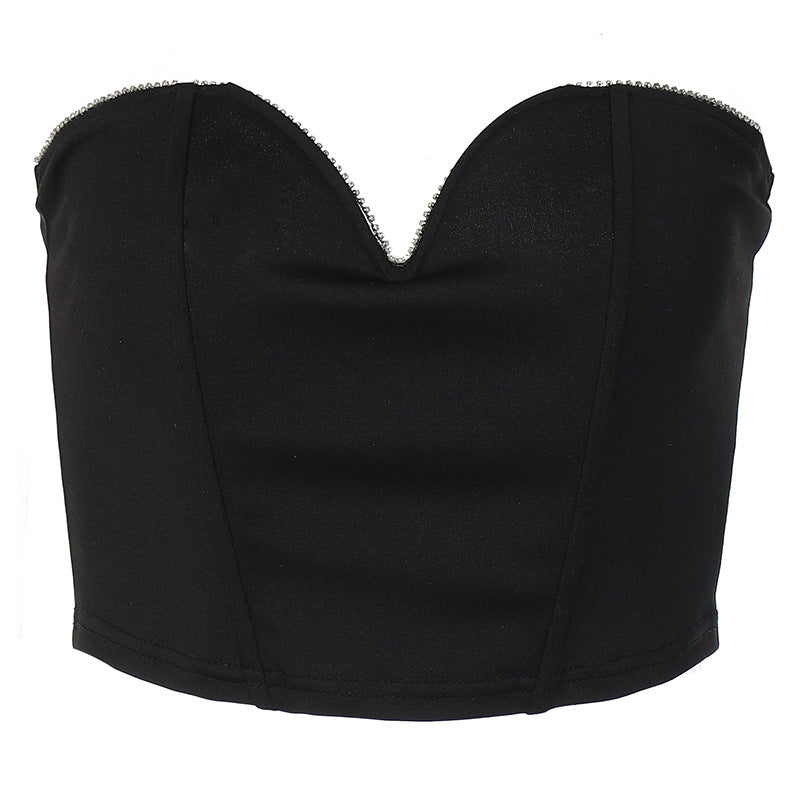 Damen Bustier-Oberteil mit herzförmigem Ausschnitt und elegantem Glamour EB