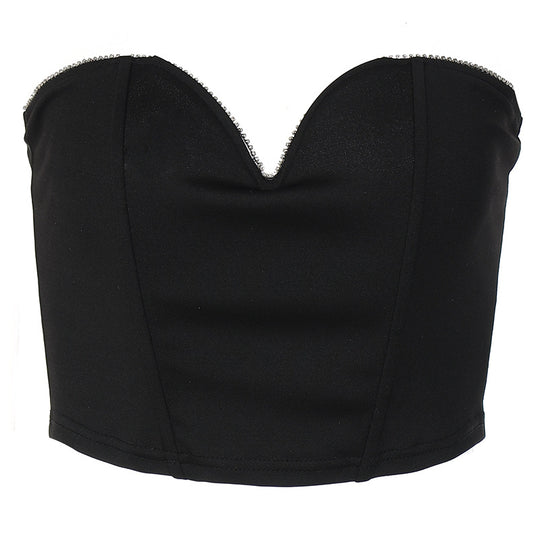 Damen Bustier-Oberteil mit herzförmigem Ausschnitt und elegantem Glamour EB