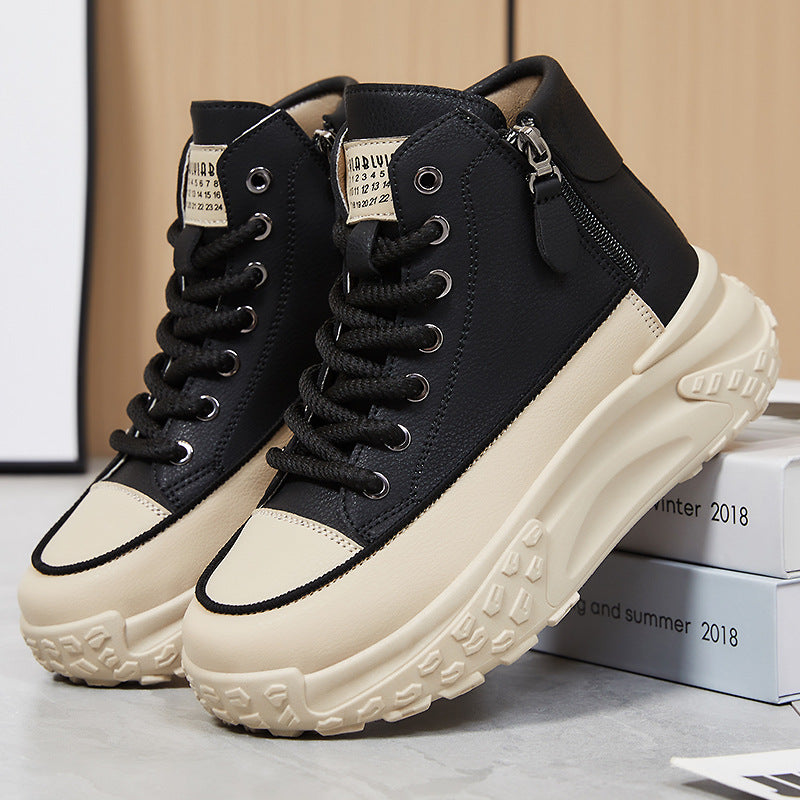Damen Modische und bequeme High-Top Sneakers mit reißfestem Obermaterial und rutschfester Sohle EB