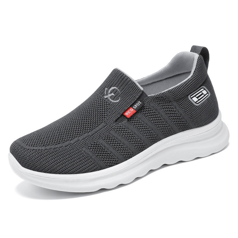 Herren nan atmungsaktiver Slip-On Strick-Freizeitschuh mit elastischem Einstieg, gepolsterter Komfortsohle und rutschfester Wellenlaufsohle EB