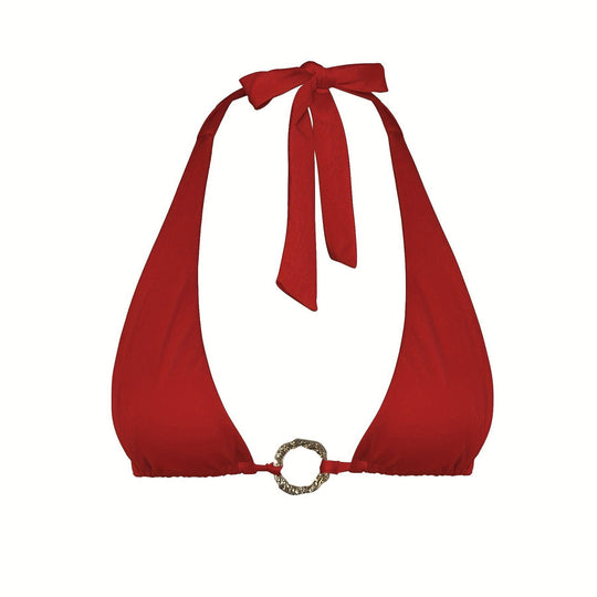 Damen Triangel-Bikini mit verstellbaren Riemen und elegantem Ringdetail EB