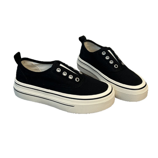 Damen bequeme Canvas Sneaker mit trendigem Plateau EB