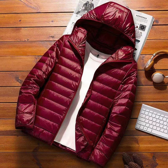 Herren nan ultraleichte Kapuzen-Steppjacke mit Packfunktion und winddichtem Shell EB