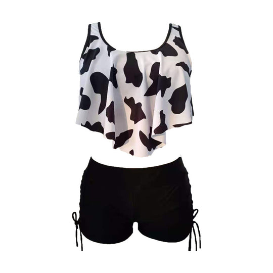 Damen Tankini-Set mit schwingendem Oberteil und schnüren an den Seiten EB