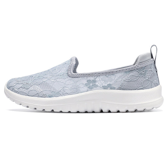 Damen Slip-On Sneakers mit eleganter Spitze und dämpfender Sohle EB