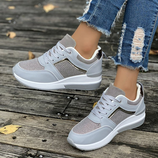 Damen Sportliche Sneakers mit atmungsaktiver Mesh-Oberfläche und dämpfender Sohle EB
