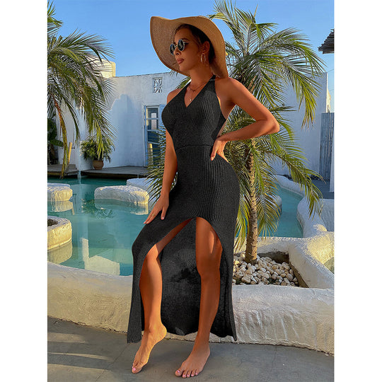 Damen Maxikleid mit extravaganter Beinschlitze EB
