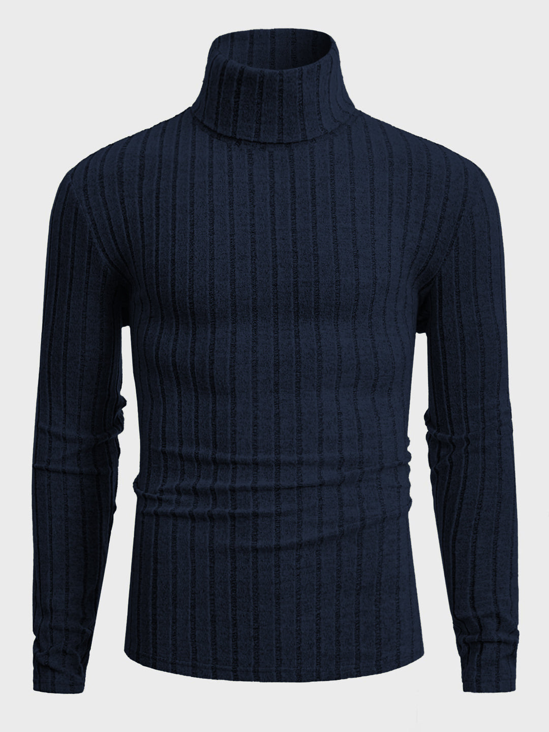 Damen Strickpullover mit hohen Kragen und feiner Rippenstruktur EB