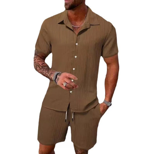Herren atmungsaktives Sport-Set mit Kurzarm-Hemd und Shorts EB