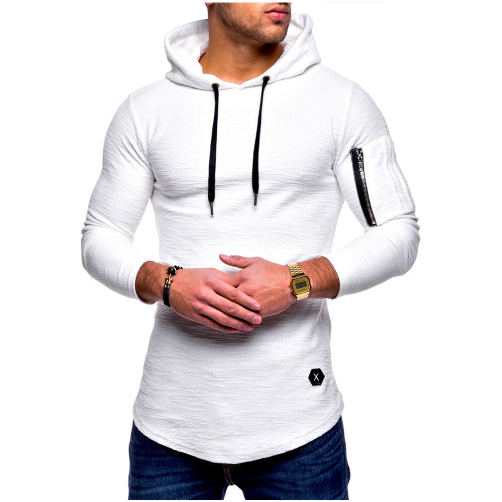 Herren lässiger Kapuzenpullover mit modischem Reißverschluss EB