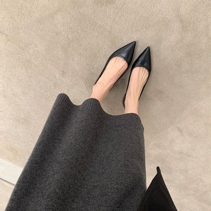 Damen Elegante spitze Pumps mit bequemer Innensohle und geschmeidiger Lederoberfläche EB