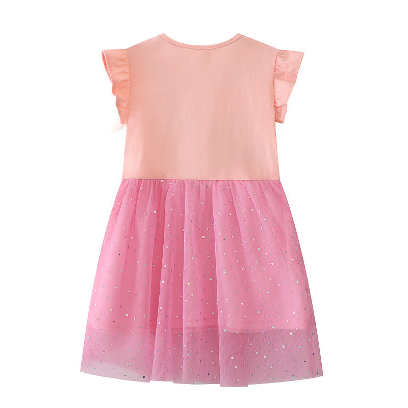 Mädchen Tüllkleid mit floralen Applikationen EB