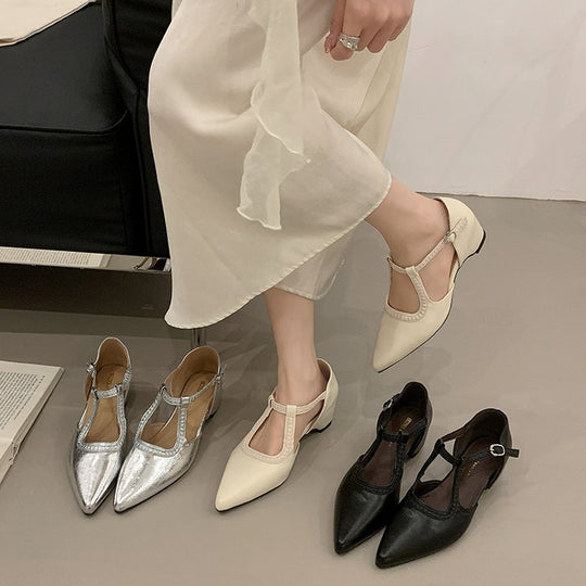 Damen elegante Slingback-Pumps mit spitzem Design und modischem Schnallenverschluss EB