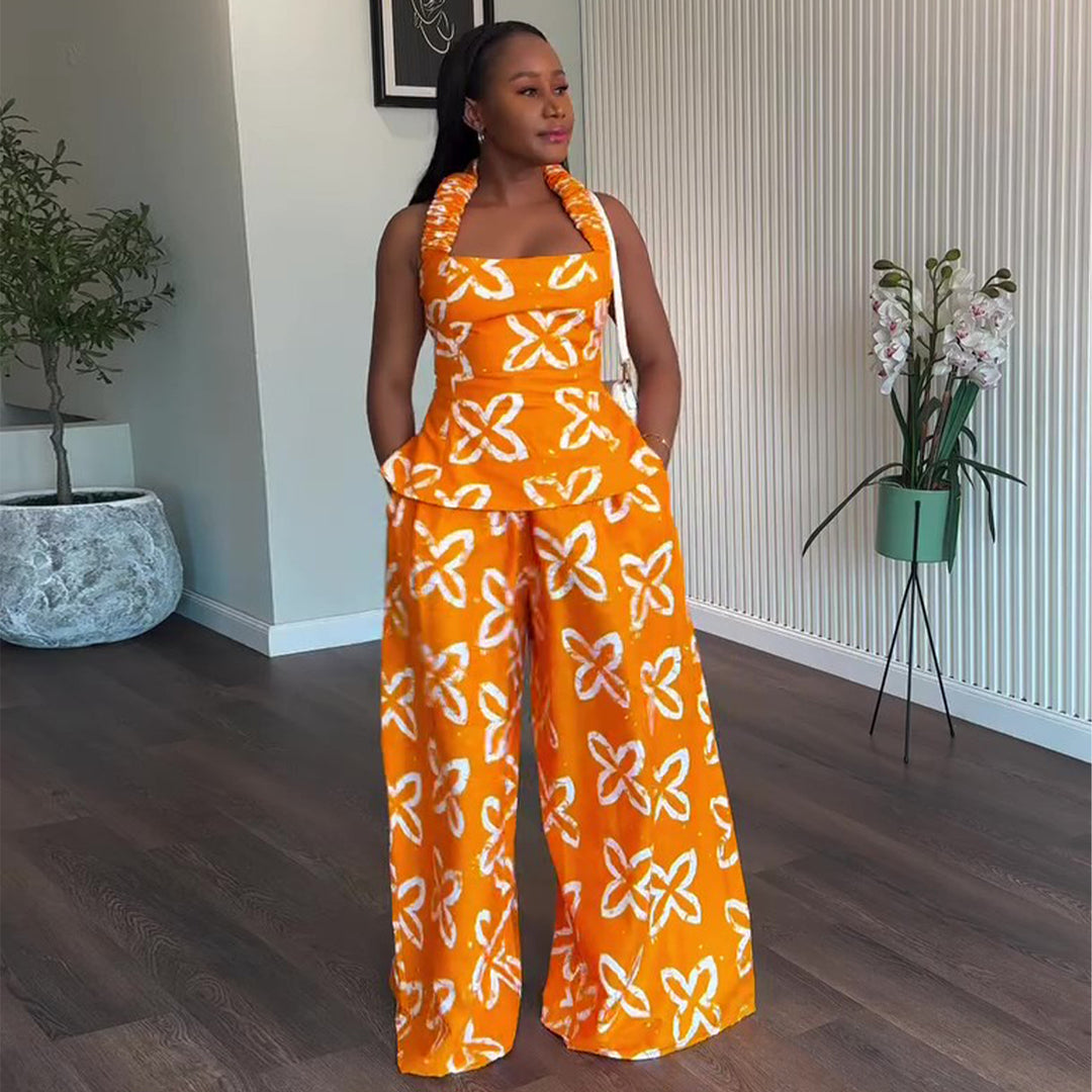 Damen Maxikleid mit breitem Trager und praktischen Seitentaschen EB