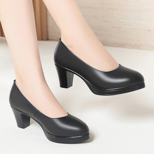 Damen elegante Pumps mit komfortablem Blockabsatz EB