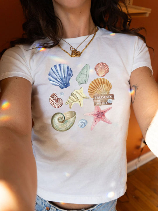 Damen Crop-T-Shirt mit auffälligem Statement-Print EB 1777452337