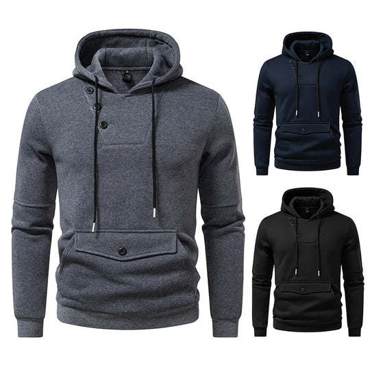 Herren Stylische Kapuzenpullover mit Knopfdetails EB