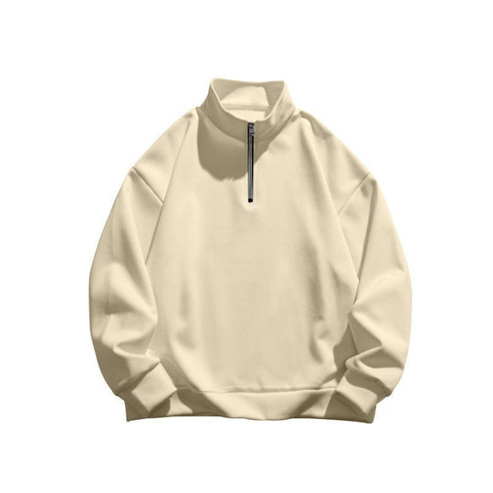Unisex Relax-Halbzip-Sweatshirt mit hohem Stehkragen, Raglanärmeln und leicht angerauter Innenseite EB
